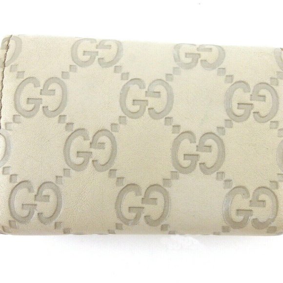 GUCCI Key Case Gucci Mabeige Gray Gray Leather Authentic - Picture 2 of 9